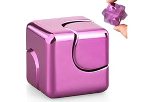Infinity Cube Fidget Spinner Spielzeug, Metall Spirale Fidget Würfel Puzzle Block Focus, Mini Gadget Spielzeug zum Stressabbau (Rosa)