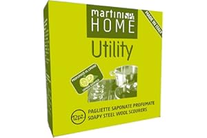 MARTINI SPA MartiniSPA Home Utility 0204B00 Pagliette Saponate Profumate al Limone, Acciaio e Sapone, Argento, 14.5x14.5x4.9 cm, 12 Unità