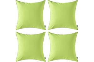 MIULEE 4er Set wasserdichte Kissenbezüge Dekokissen Kissenbezug Sofakissen Dekorativ Couchkissen Wetterfeste Kissenhülle Zierkissen Bezug für Sofa Garten Outdoor Wohnzimmer 45x45 cm Grün