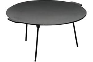 BBQ-Toro Plancha Redonda de Hierro Fundido con 3 Patas | Parrilla con Trípode | Soporte para Horno Holandés