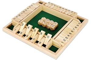 kramow Shut The Box Juego de Mesa para familias Juego Educativo para niños Juegos de Madera y Dados para Jugadores de Party