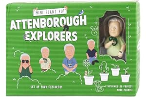 Gift Republic - Attenborough Explorers Plant Markers - These Attenborough Explorers Will Look After Your Plants, 9.5x14.5x3.5 cm, Green