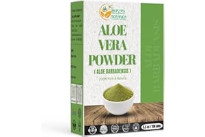 Herbs Botanica Aloe Vera Powder Organic for Hair Growth, Skincare, Haircare Organic, Moisturizing, and Soothing Aloe Barbadensis Vegan NO GMO 5.3oz /150g