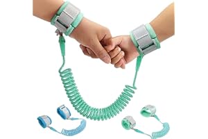 2 st barnarmband som inte går förlorat, 1,5 m anti-förlorat barnband med säkerhetslås, anti-förlorad barnsele med 360° rotation och andningsbar babyhandledsrem, blå och