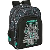 Safta | Pencil Case Triple Minecraft Screen 37 Pieces, School Pencil Case Organizer with 3 Compartments and Zipper, Includes