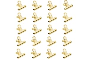 VANKRA 30 clips de metal resistentes para archivadores, papeles, fotos, bolsos, color dorado 50 mm