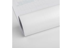 TOTIO Reines Weiß Holzmaserung Klebefolie PVC-Selbstklebetapete Wasserfeste Vinyltapete Matt Eingedickt 40CMx9M Abziehen Aufkleben Wandtapete DIY Möbelaufkleber für Schubladenschränke für Küche Bad