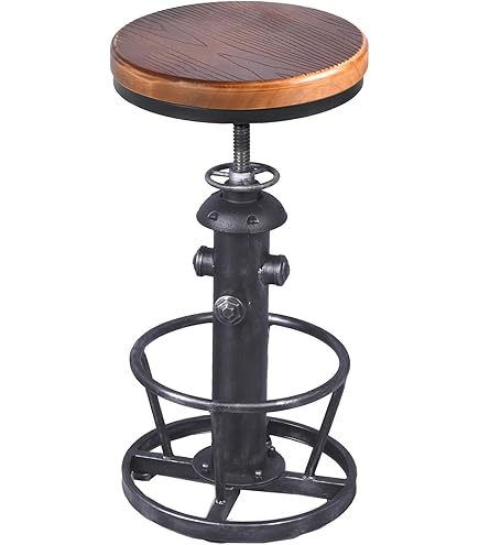Tabouret de bar industriel en eco-cuir cognac | Livraison gratuite