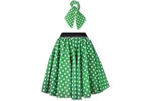 I LOVE FANCY DRESS Falda Polka con Puntos Estilo 1950S Disponible EN DIVERSAS Colores con Bufanda Equal Disponible para NIÑAS Y Mujeres