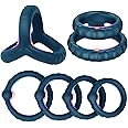 Silicone Penis Rings Set, 6 Different Sizes Cock Rings for Erection Enhancing, Long Lasting Stronger Men Sex Toy, Ultra Soft Strechy Safe Adult Sex Toys & Games Black (Green)