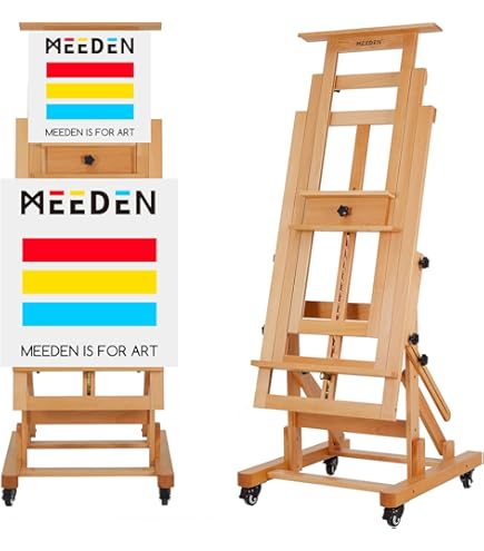 Paintersisters Akademie Elba Schildersezel, zit- en staande schildersezel, starthoogte 40-105 cm, voor spieramen tot 120 cm, studioschildersezel van grenenhout, houten schildersezel Paintersisters Akademie Elba Schildersezel, zit- en staande schildersezel, starthoogte 40-105 cm, voor spieramen tot 120 cm, studioschildersezel van grenenhout, houten schildersezel