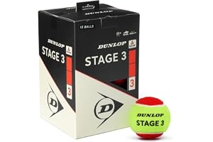 DUNLOP tennisboll Stage 3 röd – för barn och nybörjare på litet fält (12 bollar)