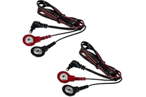 STEN UP 2 cables de connexion StenUp compatibles avec électrostimulateur SANITAS (SEM 42/43/44/50) | Connexion à bouton-pression de 3,5 mm | Electrostimulation TENS & EMS