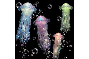 HOVCEH Quallen Licht Hängend, 4 Stück Leuchtende Quallen Lampe, Hängende Meerjungfrau Papierlaternen, 3D Nachtlicht leuchtende Qualle hängend, Portable Blume Lampe für Baby Dusche Geburtstag Ozean