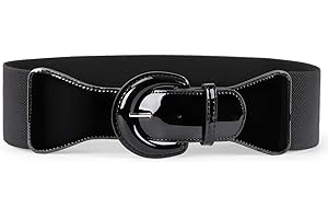 JASGOOD Women Wide Stretchy Vintage Belts Dress Elastic Patent Waist Belts for Women Dress