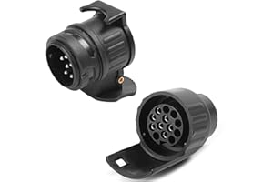 AGRISHOP Adaptateur Convertisseur 13 Broches vers 7 Broches, Adaptateur Convertisseur 7 Broches vers 13 Broches,Adaptateur Prise Remorque 7 vers 13 Broches Pôles 13 sur 7 Broches Pôles Imperméable