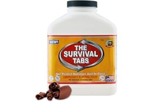 THE SURVIVAL TABS Survival Tabs - 15 day Survival Food Supply - Gluten Free and Non-GMO 25 Years Shelf Life (180 tabs - Chocolate)