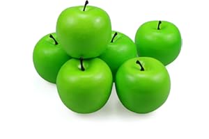 Lorigun 6 pezzi di mela verde artificiale simulazione simulazione frutta finta puntelli foto decorazione della casa