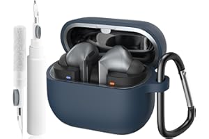 MELIYA Case for Samsung Galaxy Buds 3 /Buds 3 Pro with Cleaner Pen, Silicone Protective Cover for Buds 3 Generation with Hook, Supports Wireless Charging, LED Front Visible