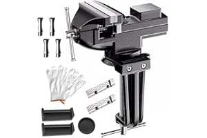 RATSTONE Etau d'Établi,Etau De Table,Pince De Travail,Etau d'Établi,Largeur De La Mâchoire 80 Mm,Avec Base Rotative à 360 Degrés,Convient Au Travail Du Bois, à La Découpe, à La Gravure Et Au Polissage,Etc.