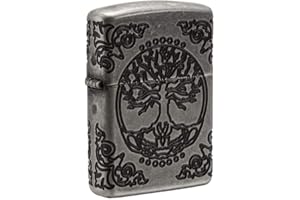 Zippo Briquet tempête – Arbre de Vie, Argent Antique, MultiCut – Rechargeable – Réutilisable – Design Coupe-Vent – Boîte Cadeau – Fabriqué aux États-Unis
