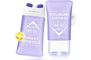 MRCUVARYAS AH-8 Firming Neck Cream - Firming Lifting Neck Cream with Roller - Hals und Dekolleté Creme mit Kollagen & Retinol - Straffenden Halscreme, Reduziert Falten und Schlaffe Haut, Tiefenfeuchtigkeit