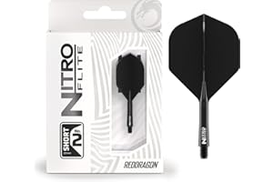RED DRAGON Darts – Nitro Flite Integrato Sistema di Volo e Albero – No.2 Forma e Design - Disponibile in Breve, Intermedio e Medio - varietà di Colori - Accessori Professionali per Freccette