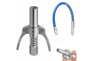 OMJMYY Embout de Pompe à Graisse Manuelle G Coupler Raccord de Pistolet à Graisse Universal Grease Seringue Compatible Avec Tous Les Pistolets Graisseurs 1/8" pour Graisseurs Coniques Avec Tuyau Flexible
