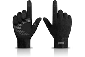 I Kua Fly Unisex Thermal Knitted Gloves Winter Close-Fitting Gloves Touch-screen Anti-slip Warm Fleece Gloves for Men Women