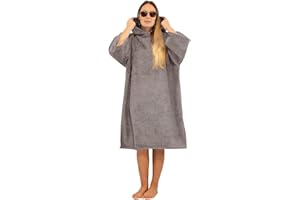 ALLEN & MATE Poncho di asciugamano con cappuccioanni per adulti, veste da cambio di cotone Terry per, nuoto, surf, bagno, sport acquatici, interni ed esterni