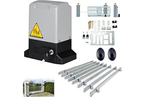 ECUTEE 2000KG Motor Puerta Corredera 750W Operador de Apertura de Puerta Abridor Automático Juego de abridores puerta con 4M de Barra Dentada para Puerta de Jardín Garaje