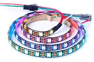 BTF-LIGHTING WS2812E Fili in lega ECO RGB 5050SMD Indirizzabile individualmente 1m 60Pixel PCB nero flessibile Full Color LED Pixel Strip Dream Color IP65 impermeabile Solo progetti fai-da-te DC5V