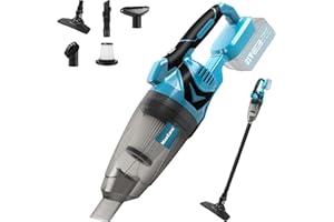 MaxEarn Odkurzacz akumulatorowy do akumulatora Makita 18 V, 10500 Pa, przenośny odkurzacz ręczny, moc 140 W, z 4 głowicami szczotki, mini odkurzacz ręczny do domu i na sucho (bez baterii)