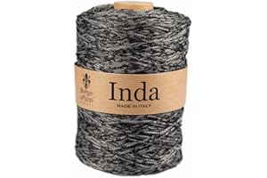 BORGO DE' PAZZI FIRENZE Cordino per Borse a Uncinetto, 2mm in Polipropilene (Grigio nero 14), Filati per Uncinetto e Ferri, Made in Italy, BORGO DE’ PAZZI FIRENZE