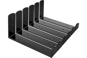 ZHSX Shelf Bracket Heavy Duty 4mm Thick, 6 Pack Wall Brackets for Shelves, 230mm Scaffold Board Bracket, Rustic Wall Mounted Shelve Brackets L Shape, Black Metal Shelf Bracket, Support 30kgs