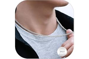 Suplight Argent 925 Sterling Chaine pour Homme, Largeur 3MM/5MM - Taille 36-71cm, Chaîne Collier Maille Cubaine Pendentif pour père argent