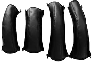 AOSONG Baby Stroller Armrest Handle Cover, Leather Baby Pushchair Handle Covers, 4PCS/ Set Baby Stroller Handle Protector Covers With Zip, Universal Waterproof Anti-Breakage Stroller Armrest Cover（black）