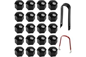 Novstuf 20 Couvre-Écrous Roue, Capuchons 17mm Écrous Cache Boulon Roue Accessoires Automobiles Universels Cache Ecrou Bouchons Boulons Roue Voiture Bouchons Boulons Roue (Noir)