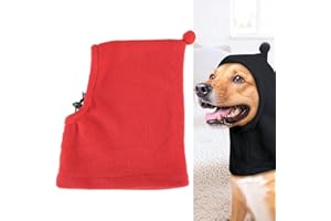 LUXIREMI Dog Hat, Zoo Snoods for Dogs, Dog Snood, Dog Ear Defenders, Winter Dog Hat, Thickened Neck Warmer Scarf Ears Hoodie,Dog Knitted Hat Winter Holiday Outdoor Walking Essential Clothing Matching (Red)