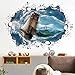 Produktbild 3D Cartoon Sea Wandaufkleber Segeln Bootfahren Schlafzimmer Poster Haus Tür Gebrochen Loch Senery Rainstorm Wandbild Wand Aufkleber Wohnkultur