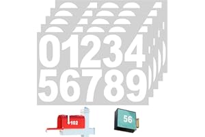 Jeffdad Lot de 5 feuilles de numéros de boîtes aux lettres, autocollants solides en vinyle pour extérieur, portes, voitures, maison et entreprise