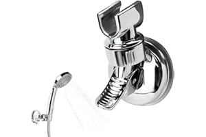 VFFNFF Soporte Ducha Ventosa, Soporte de Cabezal de ducha con Ventosa sin taladro, con rotación de 360 ​​° soporte extraíble, Soporte de Ventosa para Ducha de Mano para Baño Hotel Azulejo de Vidrio Metal
