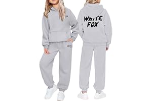HOT1950s Kids Tracksuit Girls 2 Piece Outfits, Tracksuit Kids Full Set Oversized Hoodie Long Sleeve Sweatshirt Baggy Sweatpants Jogging Bottoms Girls Outfits Clothing Sets Activewear Gym Set