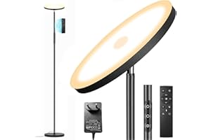 Yikuneng Lampadaire sur Pied Salon, 3600LM 36W LED Lampe sur Pied Super Lumineux, 2700K-6500K Dimmable Lampadaires avec Télécommande et Contrôle Tactile, Lampadaire Haut pour Salon Chambre et Burea