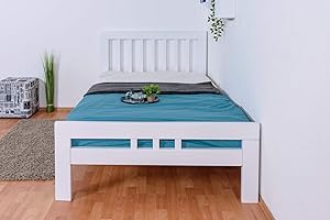 STEINER SHOPPING Jugendbett "Easy Premium Line" K8, 120 x 200 cm Buche Vollholz massiv weiß lackiert