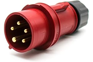 DOJA BARCELONA DOJA Industrial | CLAVIJAS 380V - IP44 | 16A 3P+N+T (5 polos) | Enchufe Industrial Enchufes Macho | Enchufe Trifasico 5 Pines | Enchufes Industriales Adaptador Cetac | Adaptador Enchufe Camping