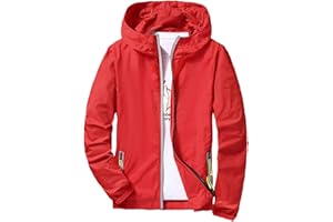 PVUCPOT Giacca Impermeabile Uomo Antivento Leggera - Impermeabile Pioggia Sportivo con Cappuccio e Dettagli Catarifrangenti - Trench Giacca a Vento Uomo Antipioggia Corsa Trekking Outdoor