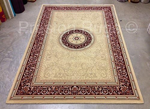 Traditional Rug Medallion Persian Polypropylene 160 x 230 cm (5'3" x 7'7") Machine Made Red