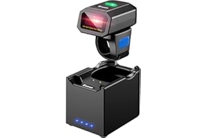 Eyoyo 2D skaner kodów kreskowych pierścień, 1D mini czytnik kodów kreskowych QR przenośny Bluetooth 2.4G Bezprzewodowy kabel USB współpracuje z systemem Windows, MacOS, Android 4.0+ i iOS