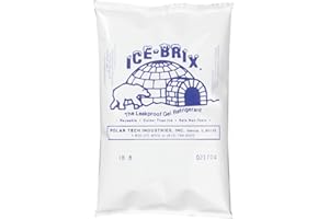 Polar Tech IB6 Ice Brix Leakproof Viscous Gel Refrigerant Poly Pack, 4" Length x 6" Width x 3/4" Thick (Case of 48)